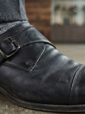 Florsheim Black Leather Single Monk Strap Shoe